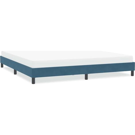 Cadre de lit sans matelas-Structure de lit bleu foncé 200x220 cm velours (1/5)