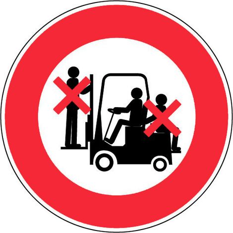 Panneau Passager interdit sur chariot élévateur - Rigide Ø80mm - 4021072