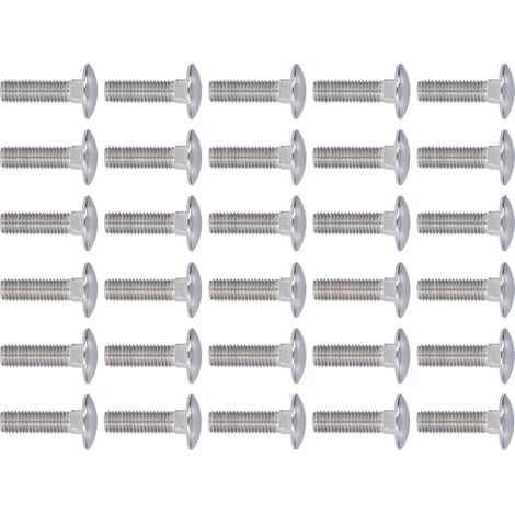 Lot de 30 vis à tête bombée M10x35 en inox A2-70, collet carré, pour machines et équipements industriels (1/5)