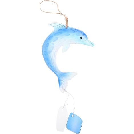 Delfinskulptur aus Glas Wandkunst Blau mit einfacher