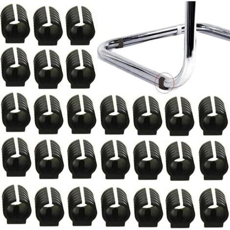 32pcs (25mm,Noir) Patin Pied Chaise Tube Embout Tampon Capuchon Bouchon Protection Plancher Meuble Forme U En Plastique Chaise Casquettes,Chaise Jambe Caps Silicone Tube Pince (1/5)