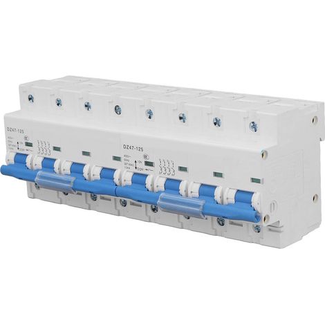 Interrupteur de transfert manuel double puissance 4P+4P 100A 10kA, disjoncteur interlock mini AC400V, commutateur de coupure manuel, protection circuit, boîtier modulaire, usage industriel. (1/5)
