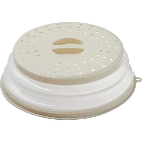 Mikrowellenabdeckung, hitzebeständig, Spritzschutz, Beige 1Stück, 31cm-b (1/2)