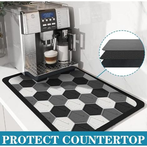 Tappetino scolaposate (60 × 40 cm), tappetino scolaposate super assorbente per cucina, tappetino assorbente per posate, tappetino per caffettiera, adatto per posate da bar (struttura a nido d'ape) (1/3)