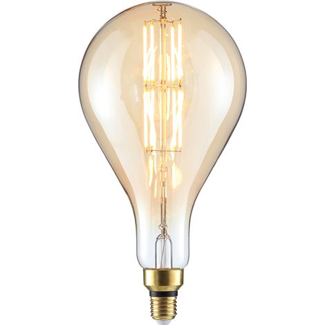 Litecraft Light Bulb E27 Edison Screw LED Filament Oversized Pear Lamp – Amber