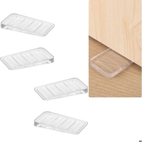 Lot de 4 pieds de meuble 5,1 x 3 cm - Antidérapants et réglables pour tables/chaises instables (transparents) (1/5)
