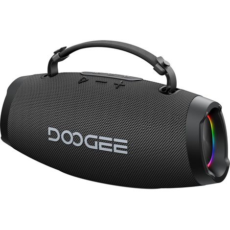 Enceinte Bluetooth Puissante Portable avec Bass Puissantes, 100W Crête, 60W Subwoofer, Deux 20W Tweeters, Autonomie 20H, Lumière RGB, TWS Haut Parleur sans Fil IP55 Étanche pour Fêtes, Piscine - Noir (1/5)