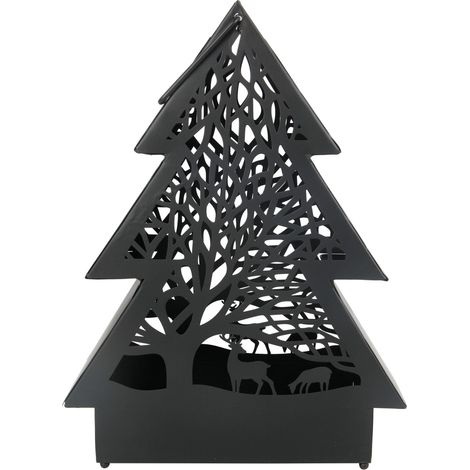 TrendLine Dekobaum Metall Winter 35,5 x 10 x 27 cm schwarz Baum
