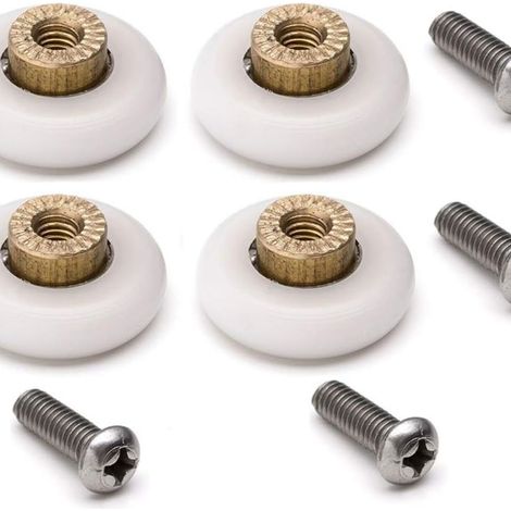 Roulettes porte de douche lot de 4 19 mm accessoire salle de bain (1/5)