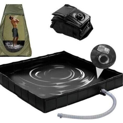 Cabine de douche pliable et portable pour le camping et les animaux de compagnie – une tente de douche mobile avec tuyau d'évacuation et système de drainage.