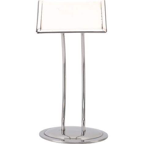 Porte-cartes de table en acier inoxydable 304, support élégant et antidérapant pour numéros, menus ou photos, angle de vue optimal 45°, base stable (1/5)