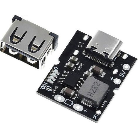 USB-Typ-C 5V 2A Aufwärts-Spannungswandler, Leistungsmodul mit Schutz für das Laden von Lithium-Akkus, lötfreies DIY-Ladegerät (1/5)