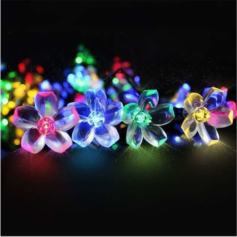 Guirlande lumineuse solaire d'extérieur pour jardin, terrasse ou balcon - Mr. Twinklelight 6,5 m, 50 fleurs LED avec 2 modes d'éclairage [YJD]-AquaForge (1/5)