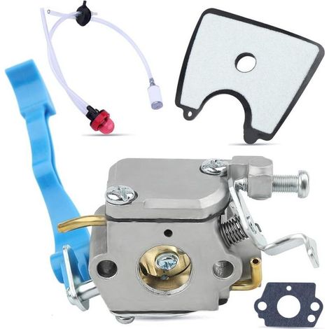 Kit Carburateur pour Husqvarna 125B 125BX 125BVX Souffleur de Feuilles, Carburateur + Joints + Conduite + Filtre Carburant + Poire d'amorçage + Filtre Air + Passe-Câble Ensemble 8 en 1 (1/4)