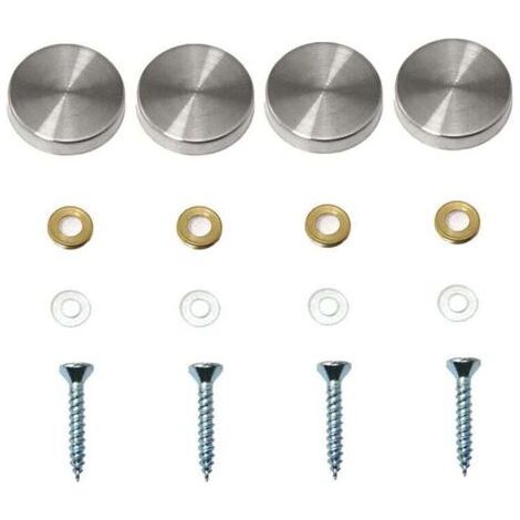 4er-Pack dekorative Spiegelschrauben, dekorative Nagelkappen, dekorative Schrauben aus poliertem Edelstahl für Spiegel, Glasschränke oder Möbel (0,79 Zoll/20 mm) (1/4)