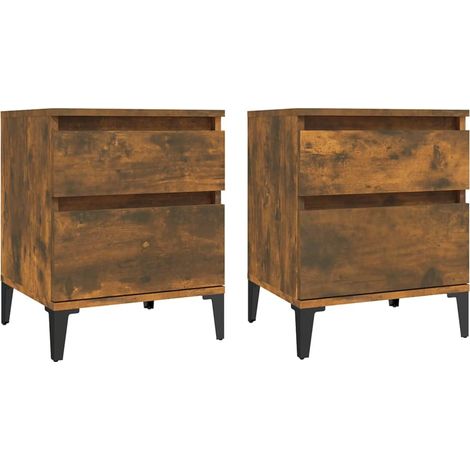 Maison Exclusive - Mesitas de noche 2 unidades roble ahumado 40x3