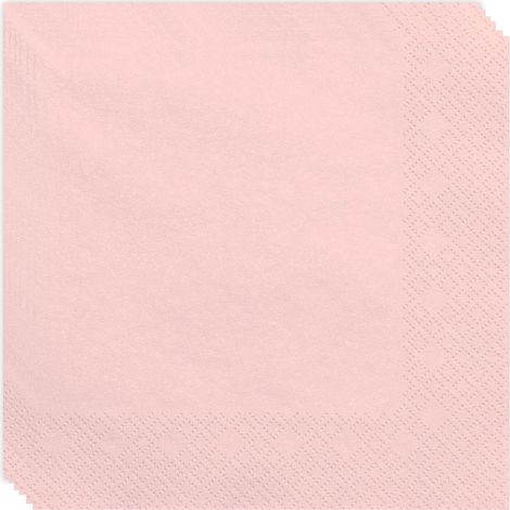 Lot de 20 serviettes en papier rose clair - 2 couches - 33 x 33 cm - Jetables - Pour mariage, anniversaire, baby shower, baptême, fête et décoration de table - Rose clair (1/5)
