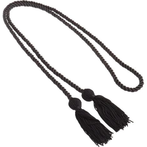 Cordon d'honneur de Graduation Corde Élégante en Polyester Noir Tressé pour Cérémonie de Remise des Diplômes Universitaire (1/5)