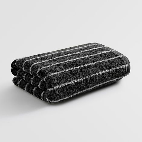 Serviette de Toilette 100% Catégorie A - 34x74 cm, Absorbante et Douce - Noir