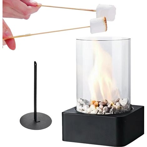 Brasero de table - Brûleur à gaz portable - Mini chauffage d'extérieur - Foyer pour terrasse, jardin, camping, arrière-cour, camping-car, camping-car, chauffage extérieur, feu de camp