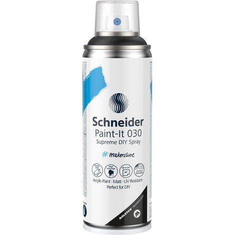 Peinture acrylique en aérosol Supreme DIY Paint-it 030 Noir Schneider S-ML03050001 200 ml (1/5)
