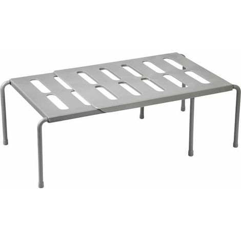 36-69cm Extendable Shelf - Multi-Function - Retractable Kitchen Storage Shelf for Bathroom, Kitchen, Makeup Storage, Office (Grey) (1/5)