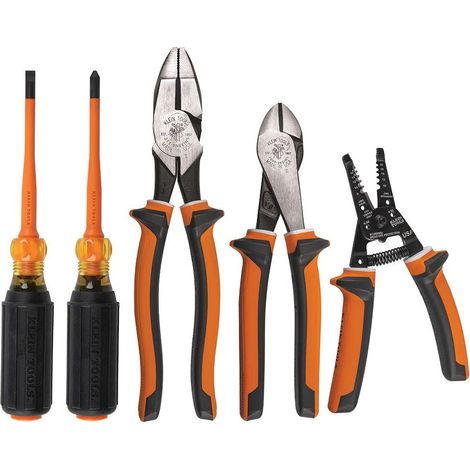 Klein Tools 94130 - Set di cacciaviti isolati, 1000 V, con 2 pinze e spellafili, 1/4 pollici (1/4)