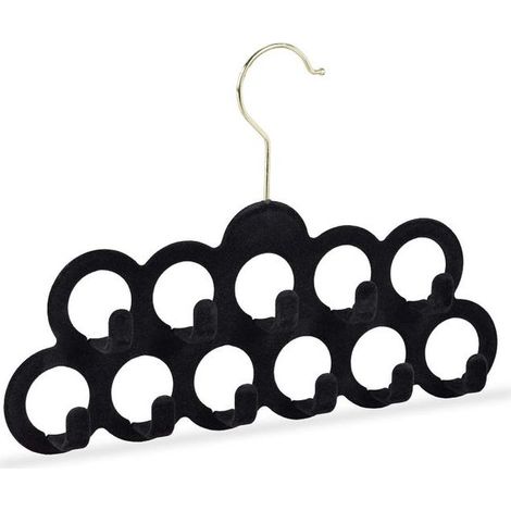 Cintre Porte Foulards, Cintre écharpes Cravate ceinture Velours, Crochet Rotatif 360° antidérapant, 11 Trous (1/5)