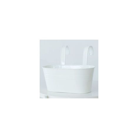 Pots de Fleurs à Suspendre Métal avec Double Crochet Amovible Pot Plante Supendu pour Décoration Jardin Balcon Terrasse Intérieur ou Extérieur,Blanc (1/5)