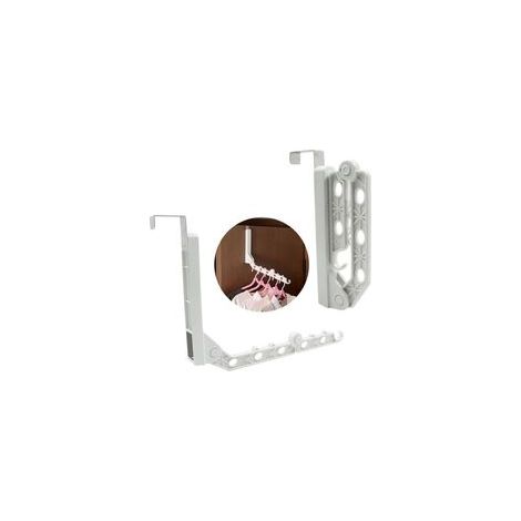 1 Pièce Cintre Porte Support Pliable étendoir - Tringle Vêtements pour Porte, Fonction Pliage Moderne Et Peu Encombrante, Capacité de Charge de 5 Kg, pour Balcons Armoires Chambres, Blanc (1/5)