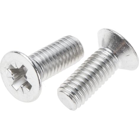 Vis à métaux RS PRO M6 à tête Fraisée Pozidriv en Acier Inoxydable, 16mm ( Prix pour Sachet de 50 )