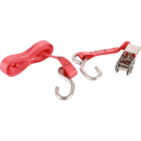Sangles d'arrimage à cliquet 1 pouce (25 mm) rouges antirouille pour le transport de véhicules et de navires (1/5)