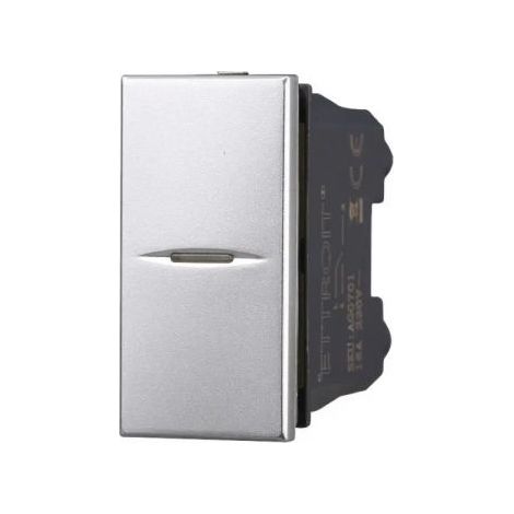 Ettroit Pulsante Assiale 1P 16A Unipolare Grigio Compatibile Con Bticino Axolute - AG0601