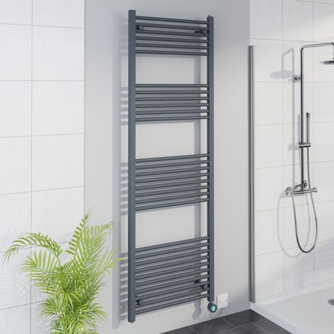 WiFi Thermostatic Straight Towel Rail Timer Sand Grey 1800x600