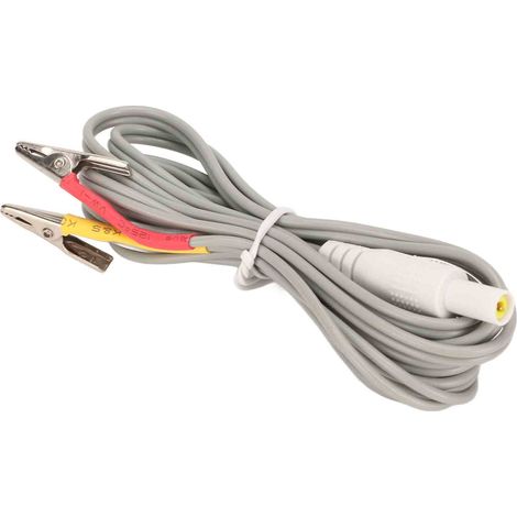 5PCS Câbles Électrodes avec Pinces pour Appareil TENS, Fil de Connexion Portable Gris, Accessoires de Thérapie Physique (1/5)