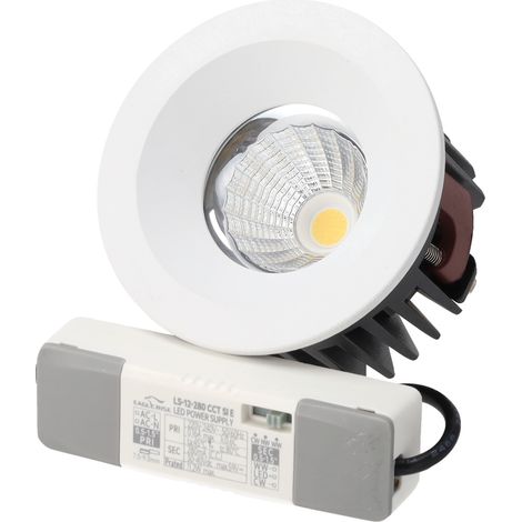 12-W-LED-Einbauleuchte, IP65, 90 lm/W, 75 mm Ausschnitt, Farbtemperatur einstellbar (1/5)