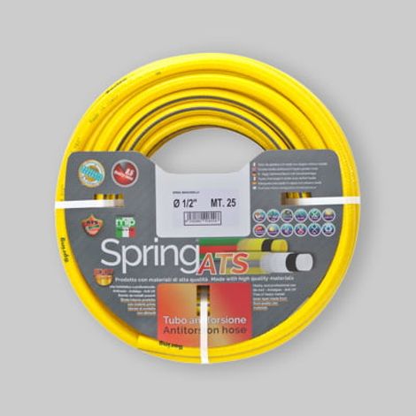 Tubo da Giardino Irrigazione Acqua Gomma Dribbling 6 Strati Pvc Antitorsione - Diametro e Lunghezza: Ø 1'- mt. 25 (1/2)