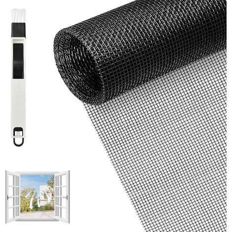 Zanzariera per finestra 150x400 cm - Fibra di vetro - Protezione dagli insetti - Zanzariera e griglia per finestra - Robusta - Protezione contro i gatti - Rete in garza ritagliabile (1/5)