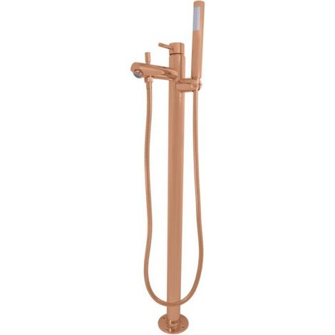Mitigeur baignoire sur pied SEINA en laiton rose gold brossé H. 93,2 cm (1/4)