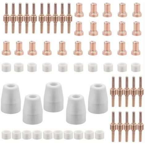 65 Pièces PT31 Consommables Plasma Decoupeur Plasma Parkside Cut 30 40 50 Consommables de Découpeuse Plasma Accessoire Decoupeur Plasma Electrode Tip Buse (1/5)