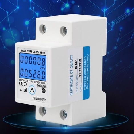 Contatore elettrico multifunzione, corrente monofase, amperaggio, tensione, contatore di energia