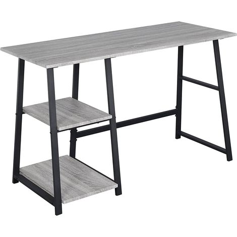 WOLTU Scrivania con Libreria Scrivania Angolare per Computer in Legno Acciaio Legno + Nero (1/5)