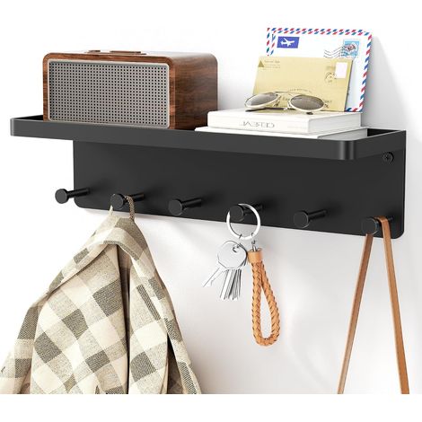 nPorte-clé Mural en Métal avec Rangement Polyvalent pour Maison, Cuisine ou Bureau - Range Courrier avec 6 Crochets (1/5)