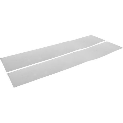 Plaque de Protection Adhésive Résistante aux Intempéries Rayures 2 Pièces en Acier Inoxydable Argenté Finition Moderne et Bords Plats pour Seuils de Porte Extérieurs (1/5)