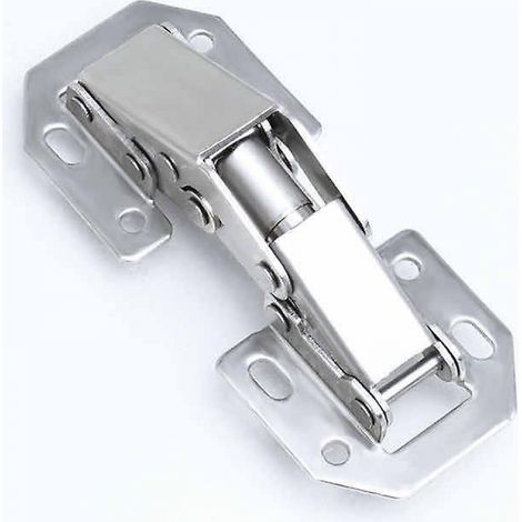 Lot de 6 charnières invisibles d'angle de porte de meuble avec amortisseur hydraulique, charnière pliante pour armoire haute
