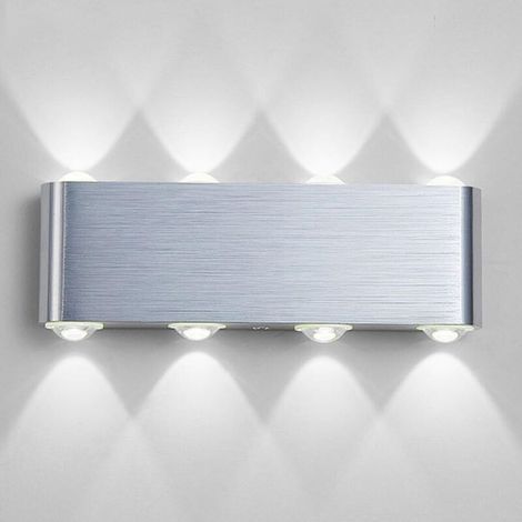 LED-Wandleuchte, 8W Moderne Aluminium-LED-Innenwandleuchte, Wandleuchte für Küche, Treppenhaus, Schlafzimmer, Flur, Wohnzimmer, Nachtlicht (Kaltweiß) (1/5)