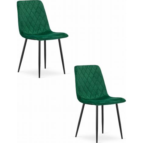 Silla Turín - terciopelo verde oscuro x 2 (1/5)