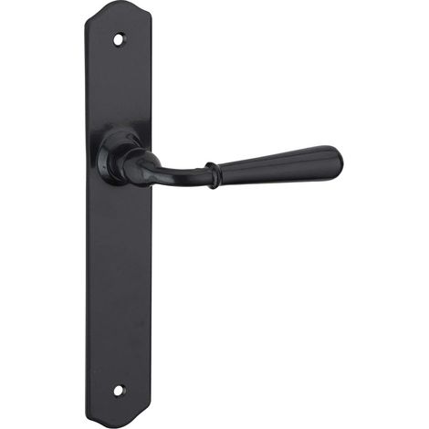 1 - Poignée de Porte Intérieure - Acier Patiné - Sans Trou - Carré 7 mm - Entraxes 195 mm - Pour Maison et Appartement - Gris