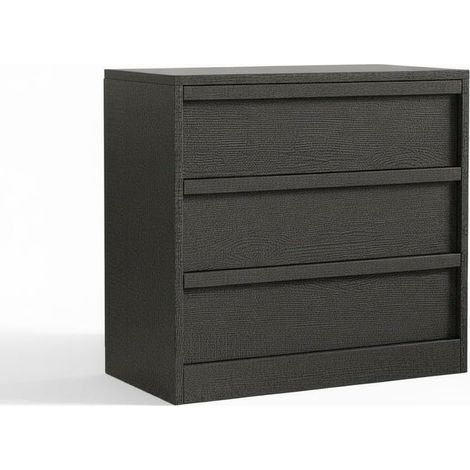 Commode 3 Tiroirs,Plaque en Bois, Grand Espace De Rangement, Dispositif Anti-Basculement, Design Moderne, Chambre Comodas pour Salon, Bureau Et Entrée