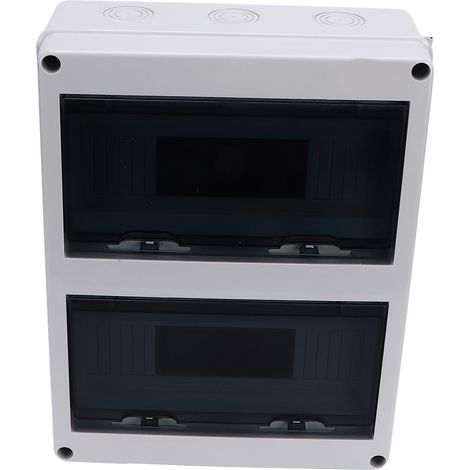 Boîte de distribution 24 voies IP65 étanche, coffret de jonction en plastique avec couvercle transparent pour disjoncteurs modulaires (1/5)